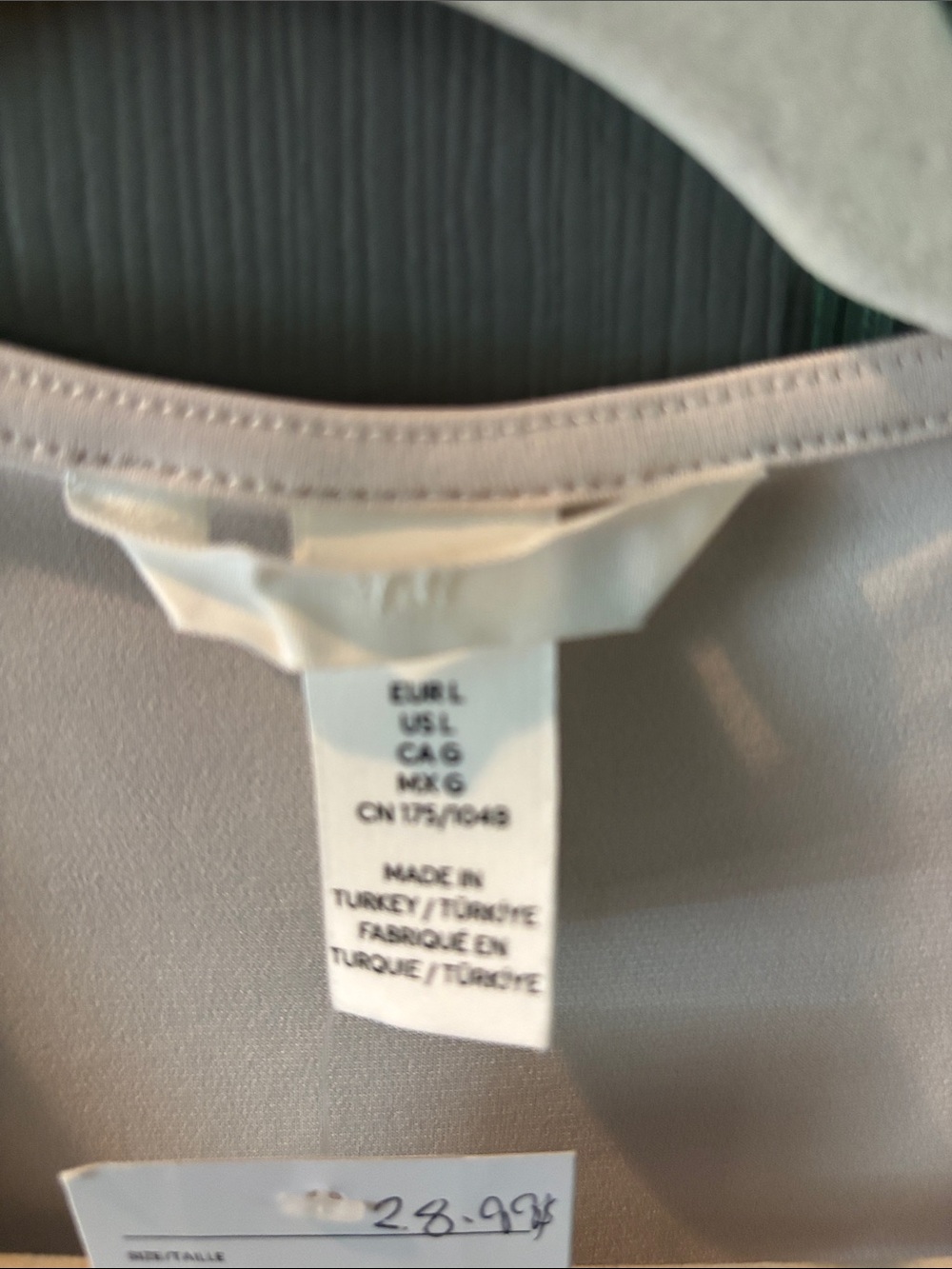 Women's Twist-Front Long Sleeve Top - Cream H&M - Picture 2 of 2